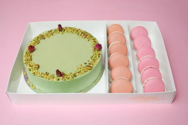 Blikle Pistacchio set torta + 12 macaron assortiti