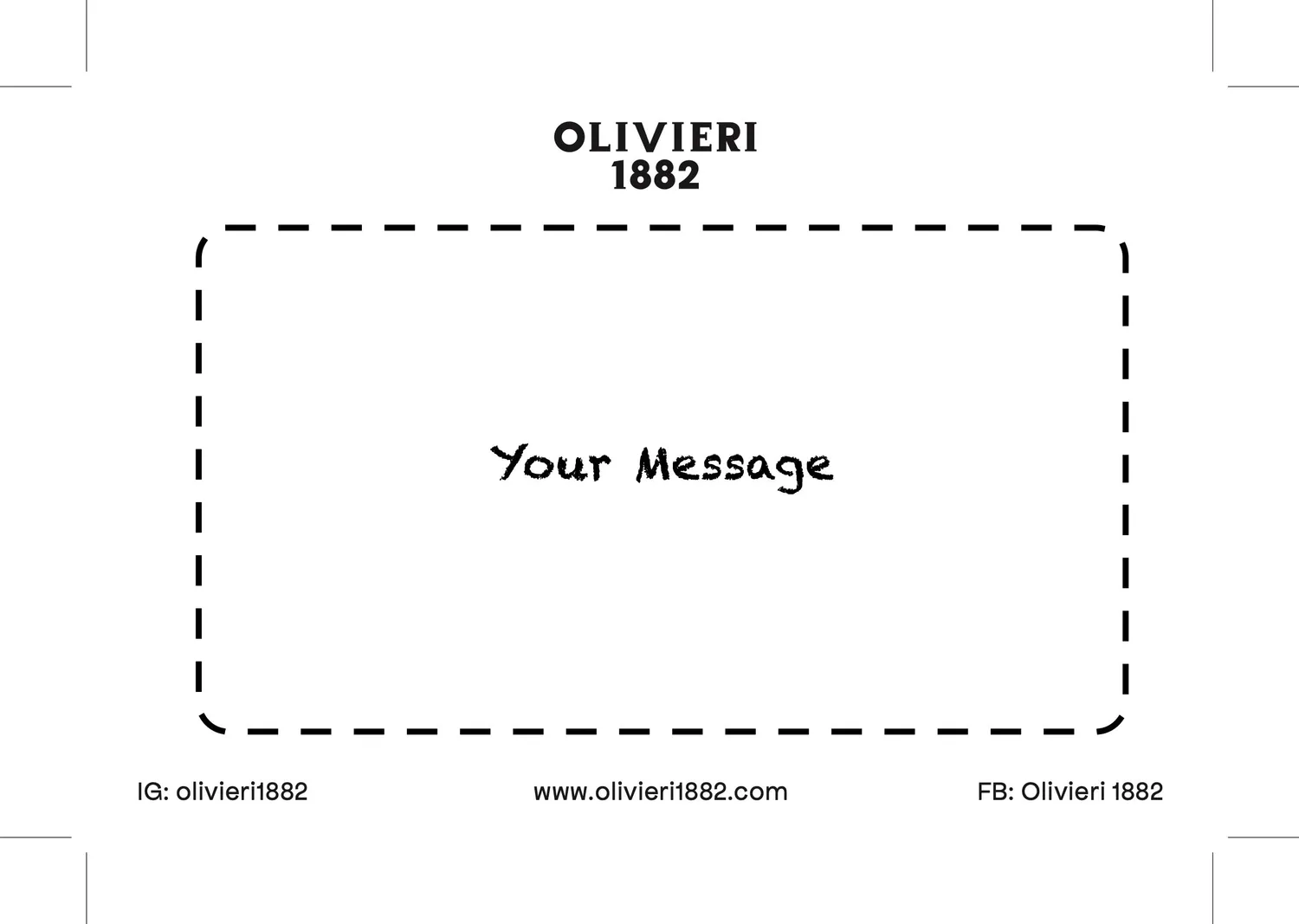 Olivieri 1882 Gift Message biglietto regalo personalizzato