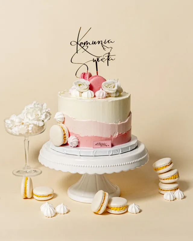 Blikle Tort Różowa Elegancja 11 torta rosa con fiori 10 porzioni