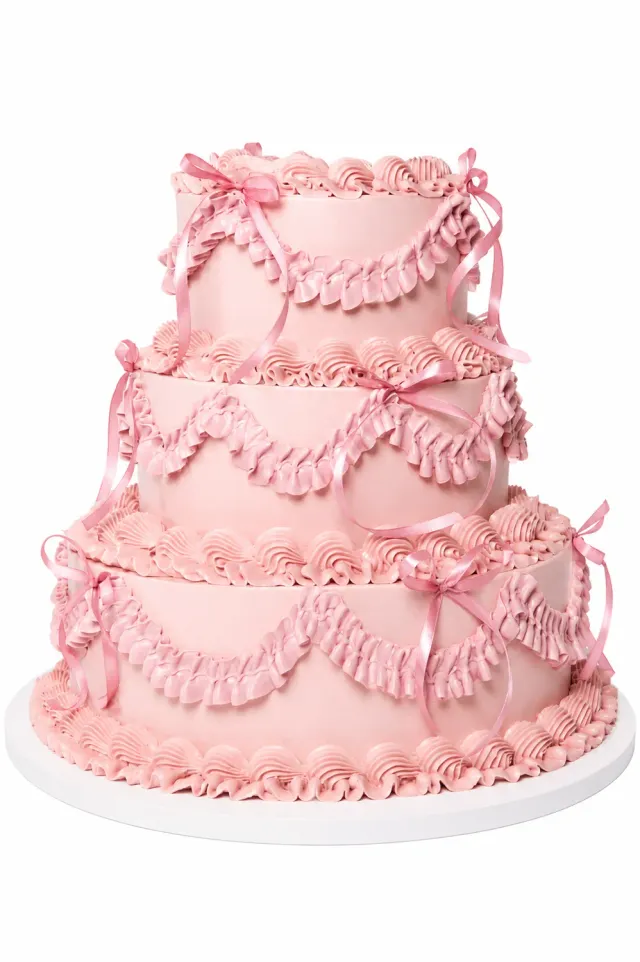 Blikle Torta Fiocco Rosa 12 Porzioni Vintage Cipria
