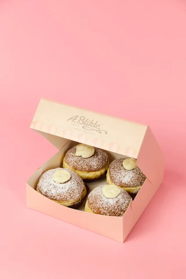 Blikle Patissiere box bomboloni 4 pezzi crema e cioccolato