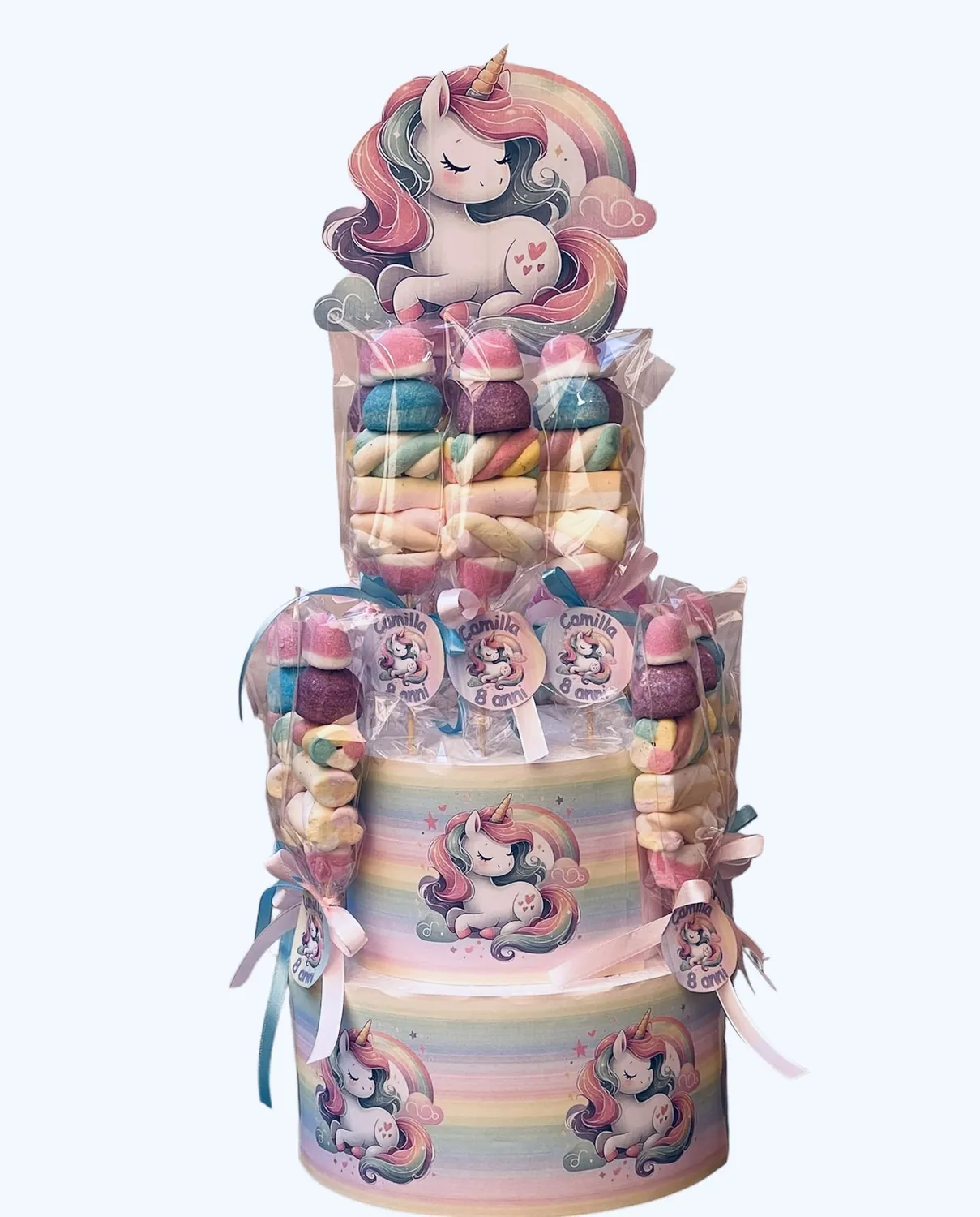 Pasta di Zucchero Lab Unicorno torta di caramelle 2 piani