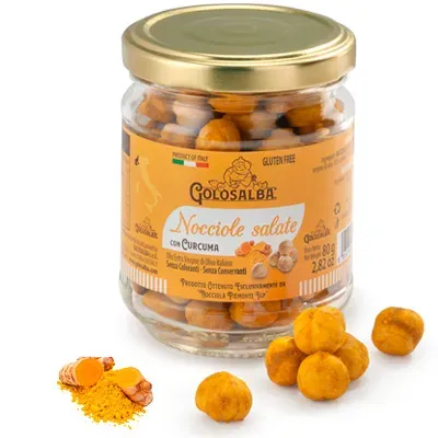 Golosalba Nocciole Piemonte IGP tostate curcuma barattolo 80g