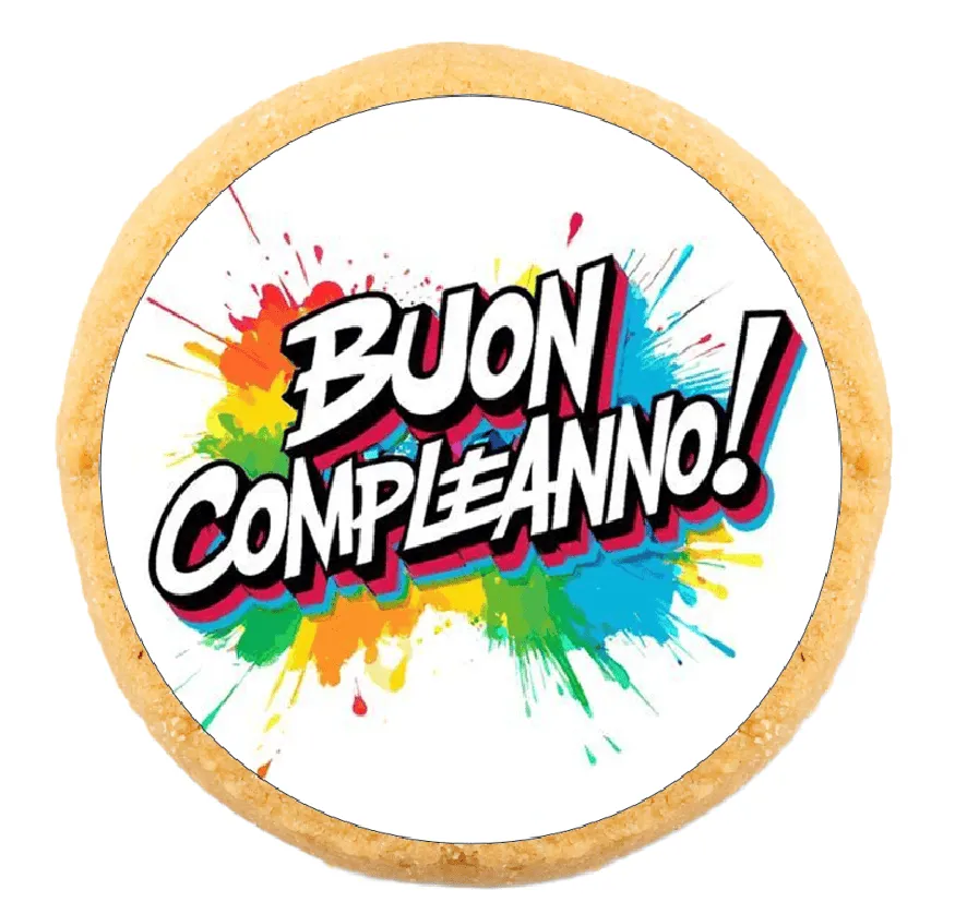 Pasta di Zucchero Lab biscotto rotondo personalizzato vaniglia