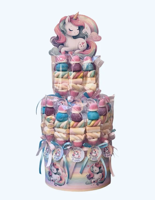 Pasta di Zucchero Lab Unicorno torta di caramelle 2 piani